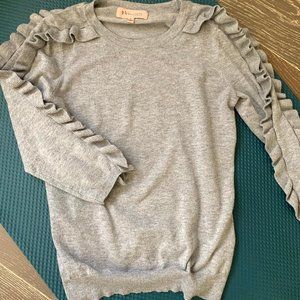 Philosophy Ruffle 3/4 Sleeve Sweater Gray
